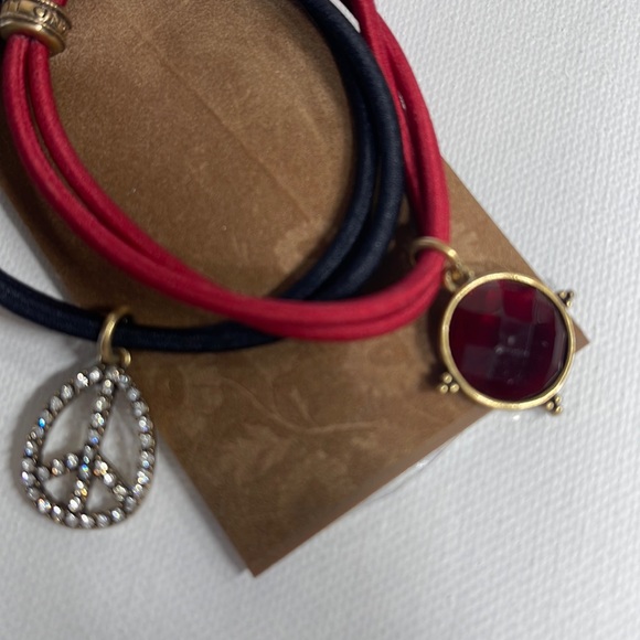 Lucky brand stretchy band bracelet bling peace sign new fashion bracelets - Picture 4 of 9